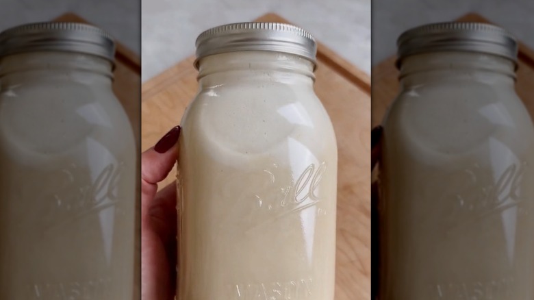 jar of potato milk