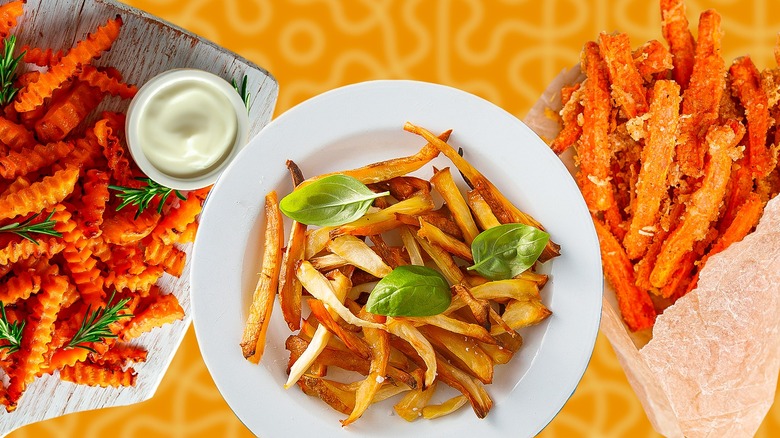 collage of various vegetable fries