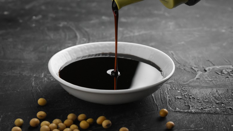 Soy sauce in bowl