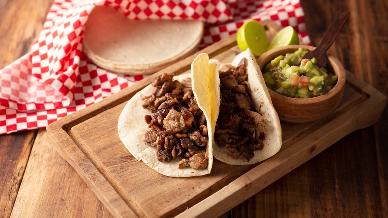 Tacos with meat filling