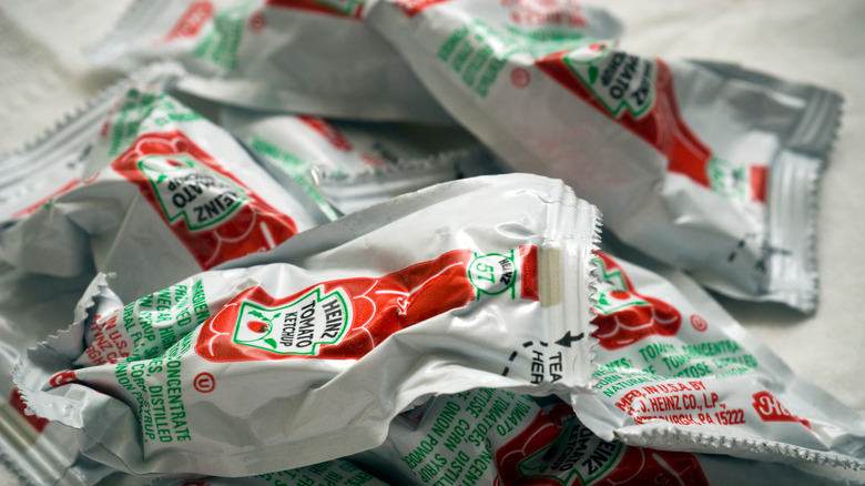 Packets of ketchup