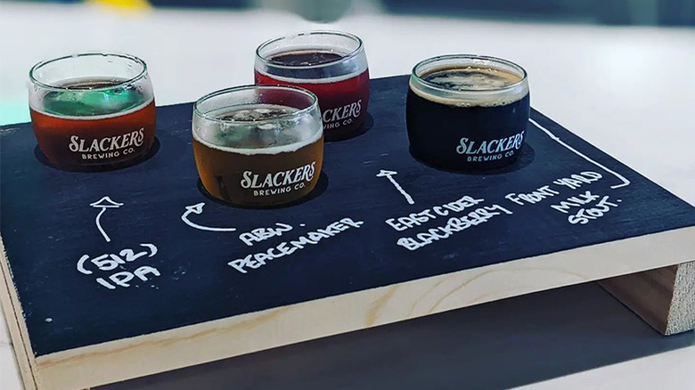 Slackers Brewing Co beer flight