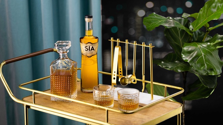 SIA scotch on bar cart