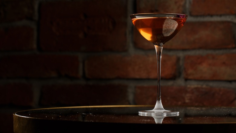 manhattan cocktail dark background