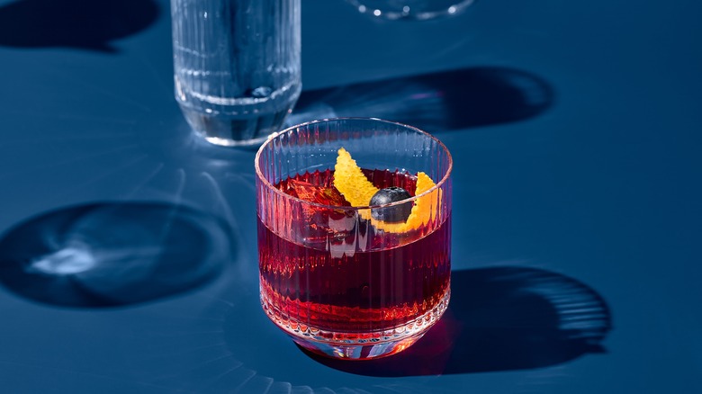 negroni glass orange twist