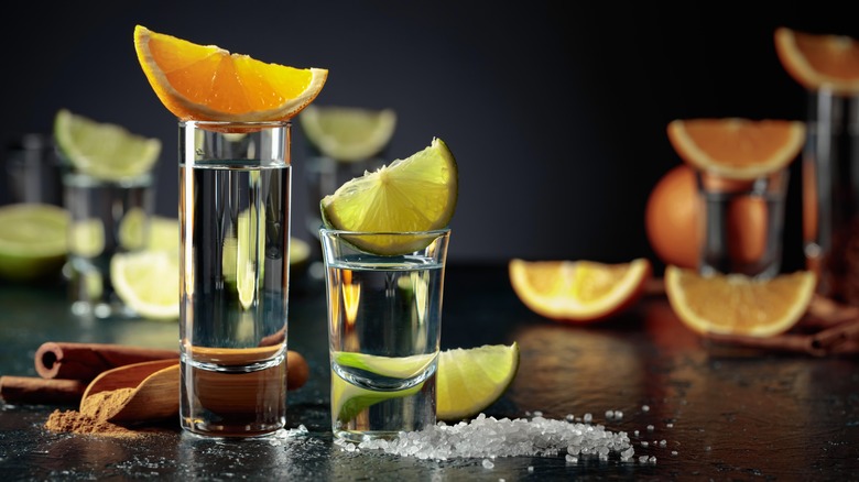 Tequila in shot glasses