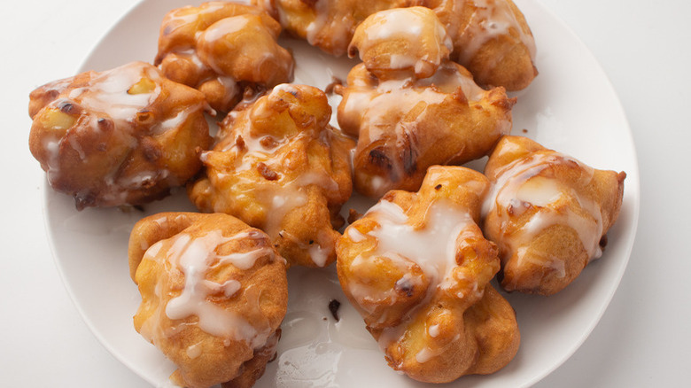 apple fritters on plate