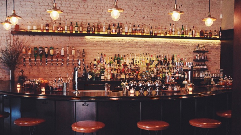 Bar with brick wall