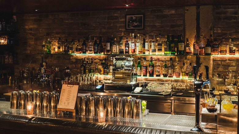 Vintage bar and cash register