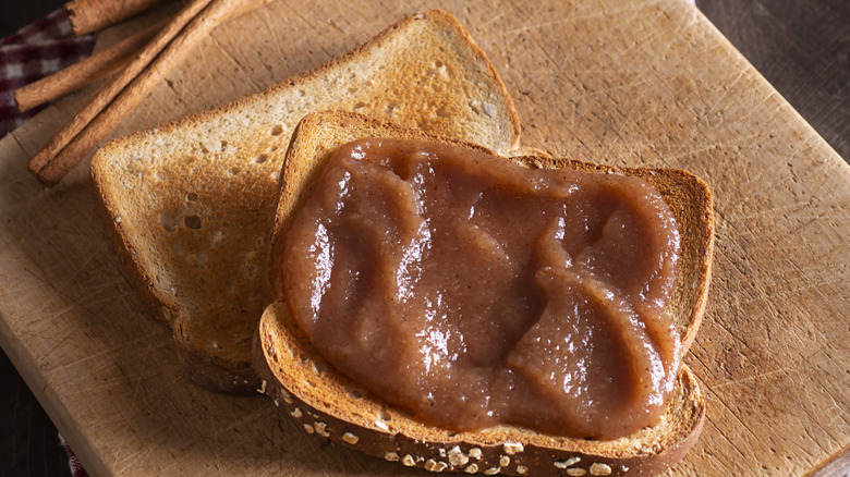 Apple butter on toast