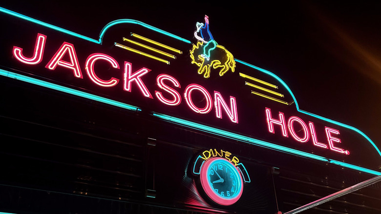 Jackson Hole diner neon sign