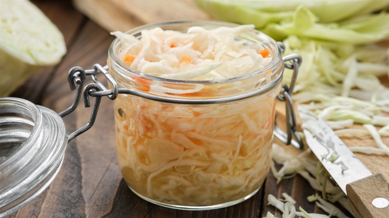 jar of sauerkraut
