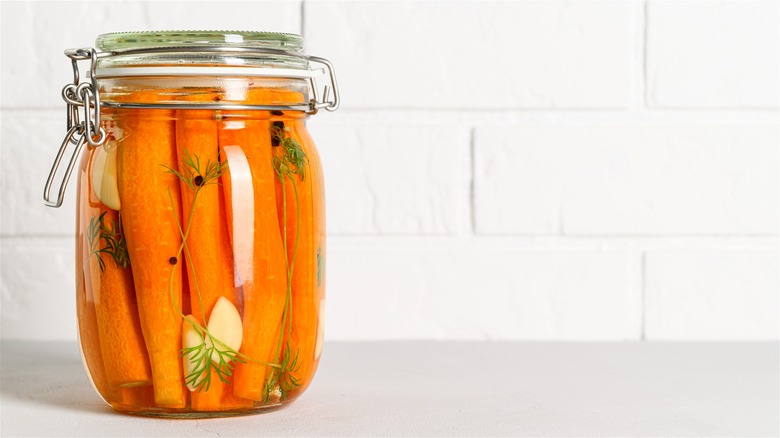jar of fermented carrots