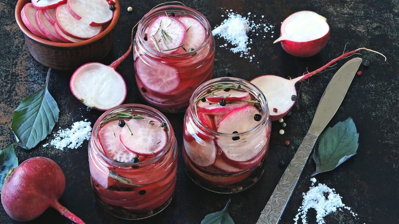 jars of fermented radish