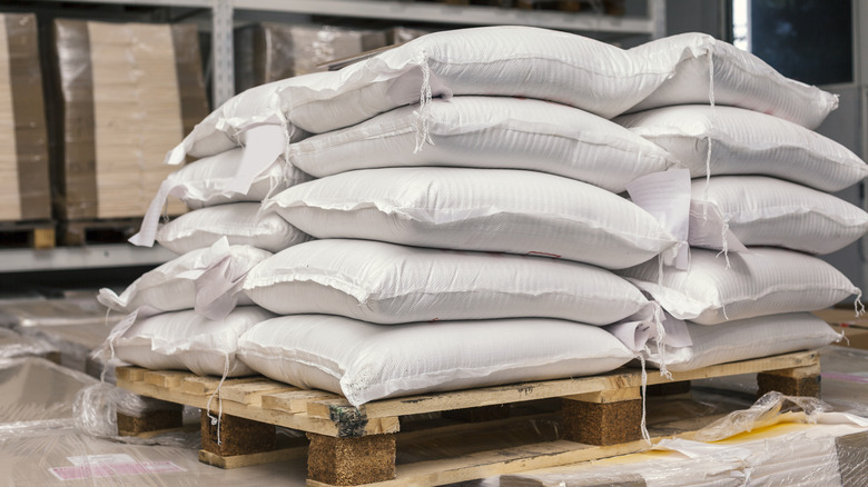 Sacks of flour on pallet