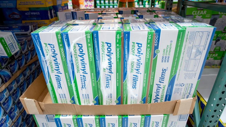 Boxes of plastic wrap