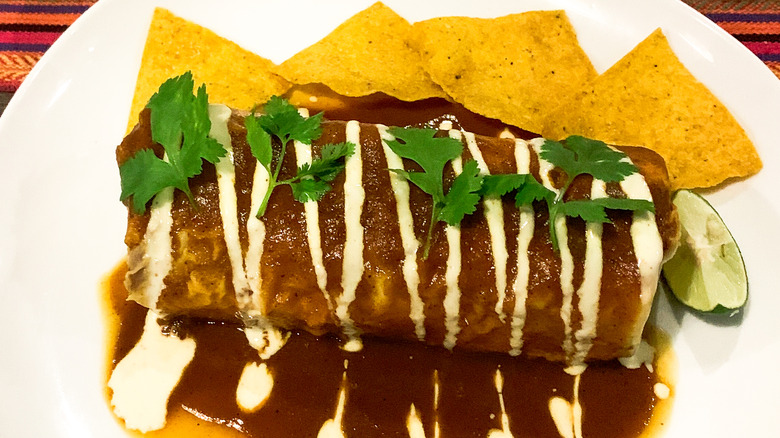 Wet burrito with cilantro