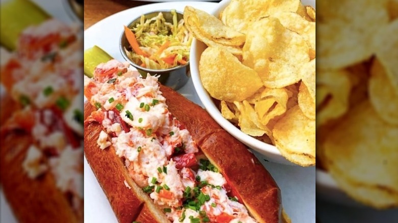 Lure lobster roll and chips