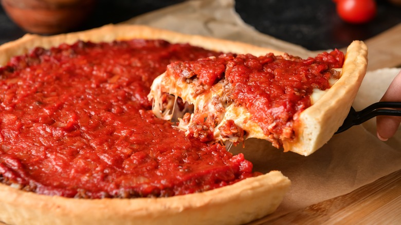 Chicago deep-dish pizza