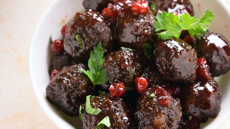 Meatballs with cranberry sauce