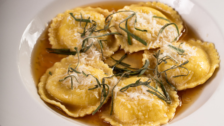 Pasta with sage brown butter sauce