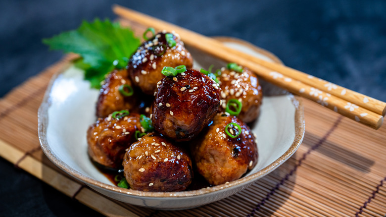 Meatballs with teriyaki sauce
