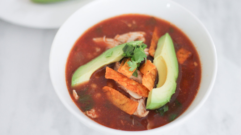 bowl of chicken tortilla soup