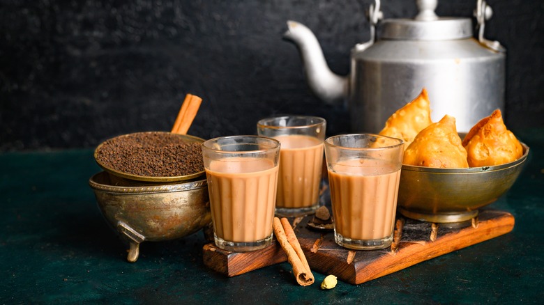 Chai with snack food