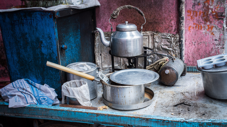 Chai wallah stand and equipment