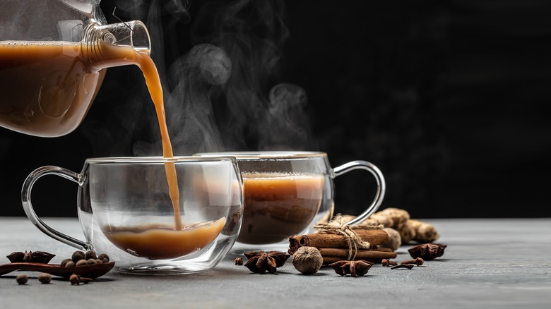 Chai in glass mugs