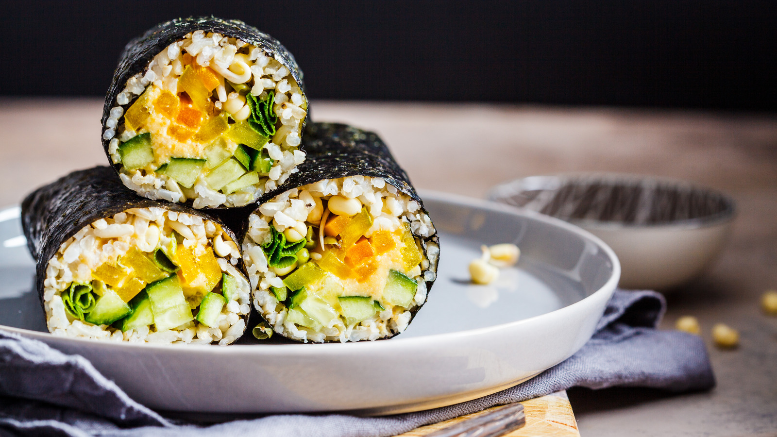 How to make Vegetarian sushi at home with cooked rice​