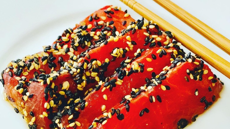 Sesame crusted watermelon tuna