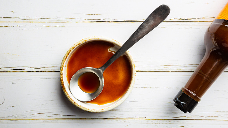 Worcestershire sauce in small bowl