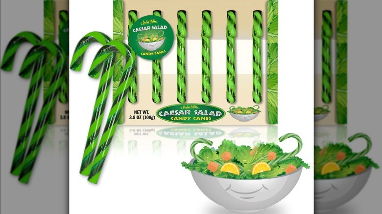 Caesar salad candy canes
