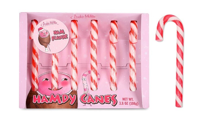 Ham candy canes in package