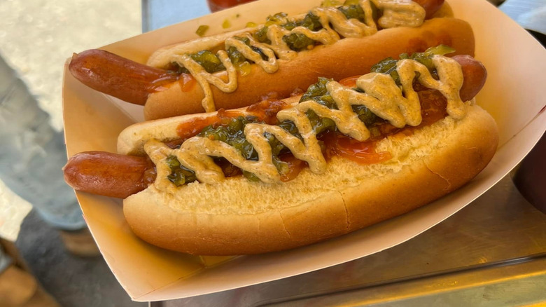 Two hot dogs from Hank's Franks