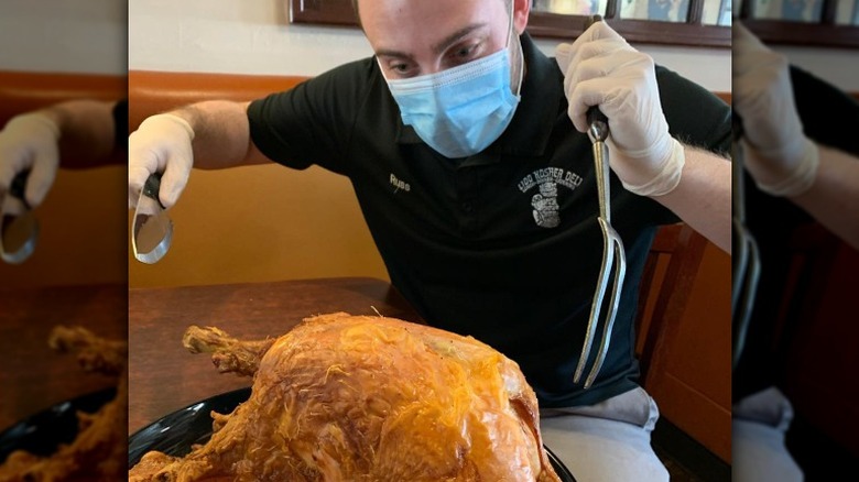 Carving a turkey