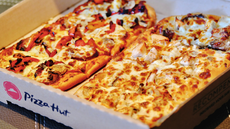 Boxed Pizza Hut pizza