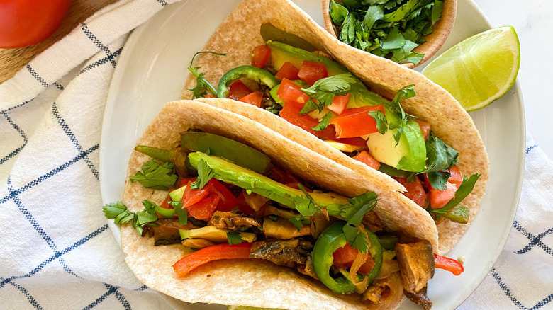 veggie fajitas on plate