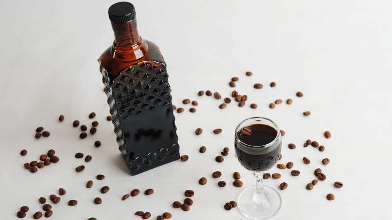 Coffee liqueur in glass