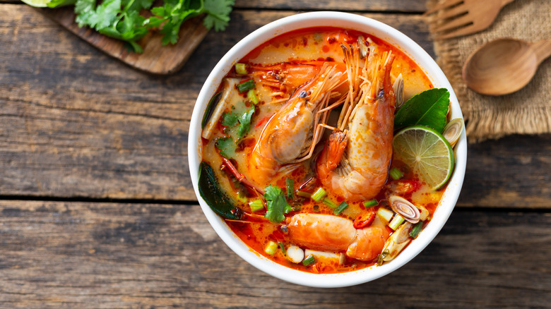 Bowl of tom yum soup