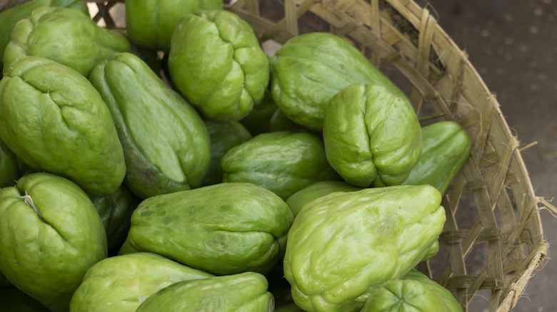 Pile of chayote