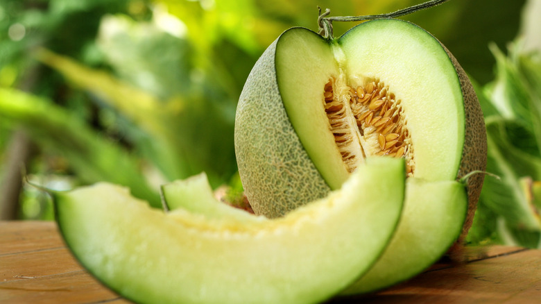 Sliced honeydew melon