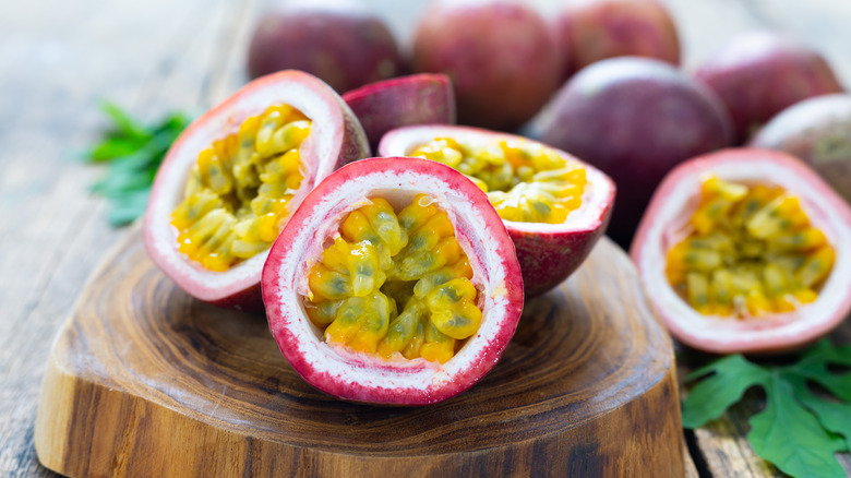 Passion fruit cut open