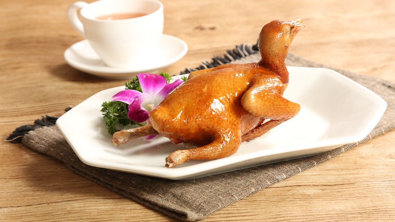 Cantonese squab on plate