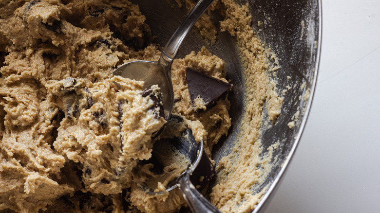 Cookie dough bowl with spoons