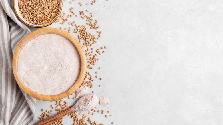 Buckwheat flour in bowl