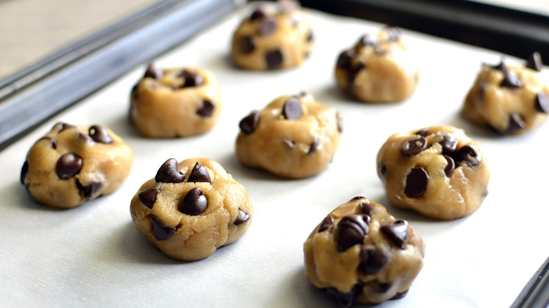 Cookie dough on pan