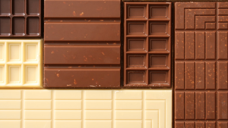 Chocolate bar assortment background