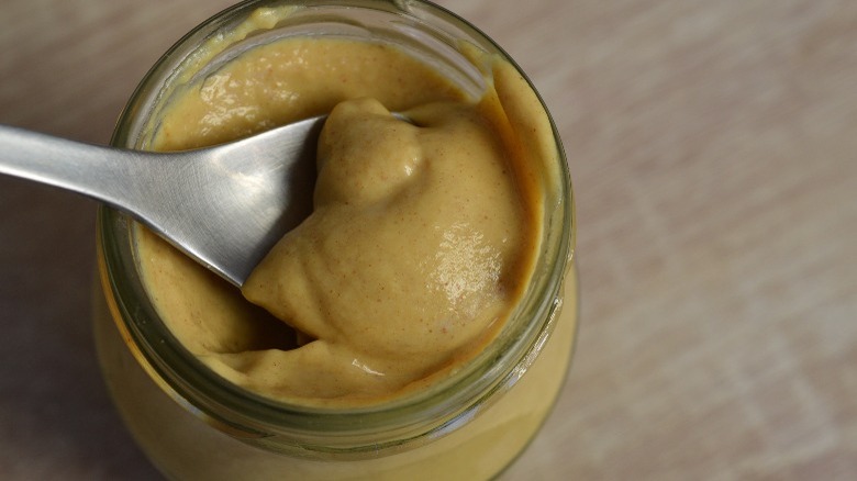 Dijon mustard in a jar